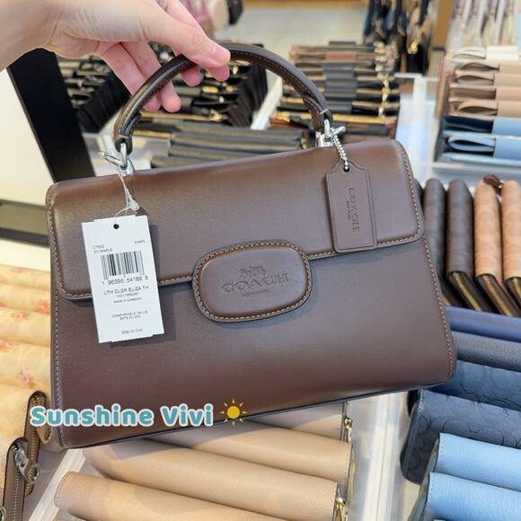 Coach Handbags - NWT Coach Eliza Top Handle Bag Leather CT852 Silver/Maple